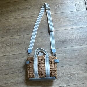 Antik Kraft Tan and Blue Crossbody Bag